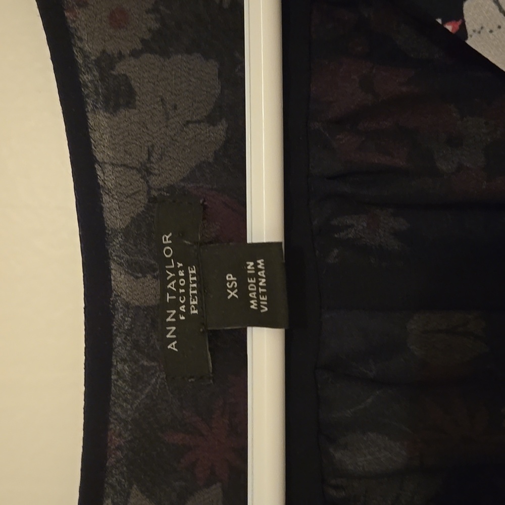 Ann Taylor Floral V-Neck Blouse - Pink, Black, and White - Picture 2 of 4
